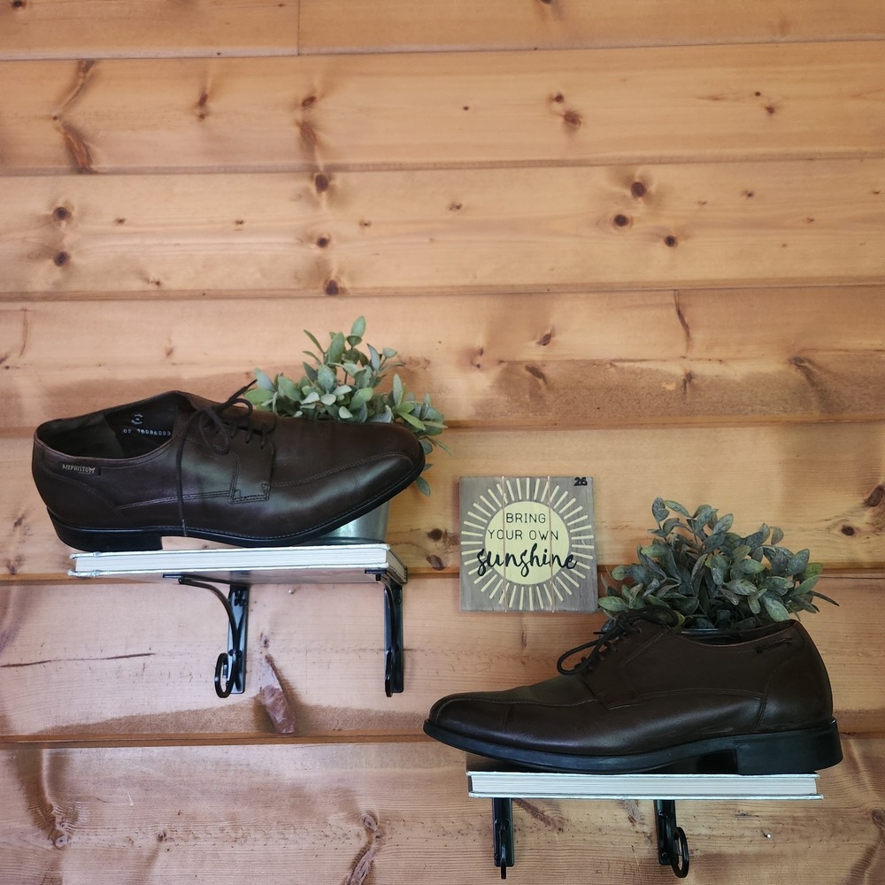 MEPHISTO Brown Leather Oxford Bike Toe Dress Shoes Air Jet Office Work Size 11.5